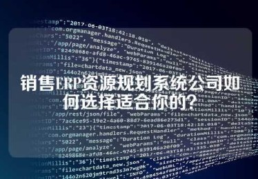 销售ERP资源规划系统公司如何选择适合你的？