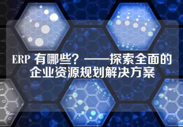 ERP 有哪些？——探索全面的企业资源规划解决方案