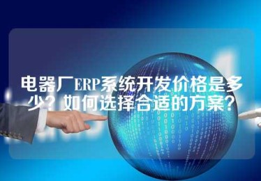 电器厂ERP系统开发价格是多少？如何选择合适的方案？