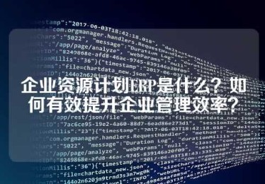 企业资源计划ERP是什么？如何有效提升企业管理效率？