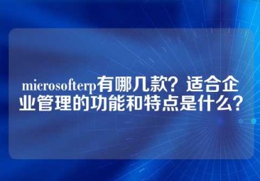 microsofterp有哪几款？适合企业管理的功能和特点是什么？