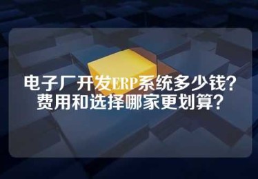电子厂开发ERP系统多少钱？费用和选择哪家更划算？