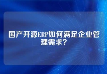 国产开源ERP如何满足企业管理需求？