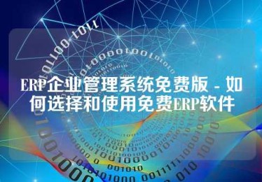 ERP企业管理系统免费版 - 如何选择和使用免费ERP软件