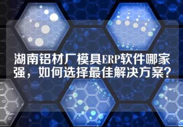 湖南铝材厂模具ERP软件哪家强，如何选择最佳解决方案？
