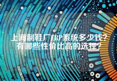 上海制鞋厂ERP系统多少钱？有哪些性价比高的选择？
