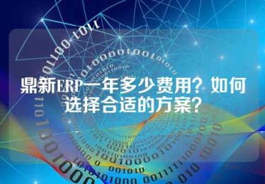 鼎新ERP一年多少费用？如何选择合适的方案？