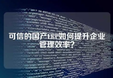 可信的国产ERP如何提升企业管理效率？