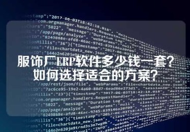 服饰厂ERP软件多少钱一套？如何选择适合的方案？