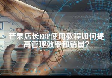 芒果店长ERP使用教程如何提高管理效率和销量？