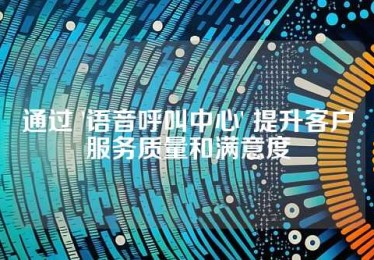 通过 '语音呼叫中心' 提升客户服务质量和满意度