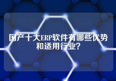 国产十大ERP软件有哪些优势和适用行业？