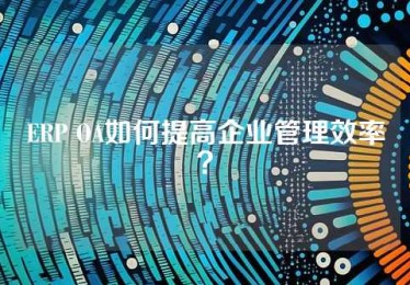 ERP OA如何提高企业管理效率？