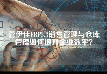 管伊佳ERP3.3销售管理与仓库管理如何提升企业效率？