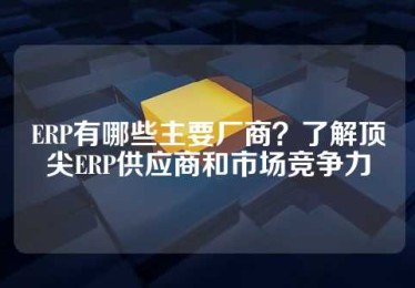 ERP有哪些主要厂商？了解顶尖ERP供应商和市场竞争力