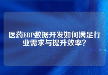 医药ERP数据开发如何满足行业需求与提升效率？