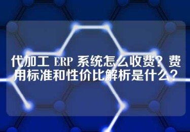 代加工 ERP 系统怎么收费？费用标准和性价比解析是什么？