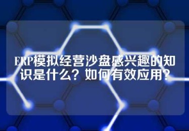 ERP模拟经营沙盘感兴趣的知识是什么？如何有效应用？