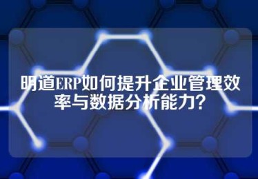 明道ERP如何提升企业管理效率与数据分析能力？
