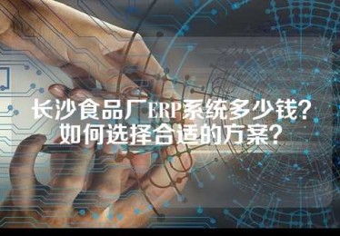 长沙食品厂ERP系统多少钱？如何选择合适的方案？