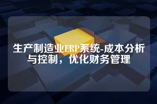 生产制造业ERP系统-成本分析与控制,优化财务管理