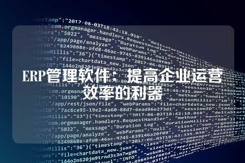 ERP管理软件:提高企业运营效率的利器