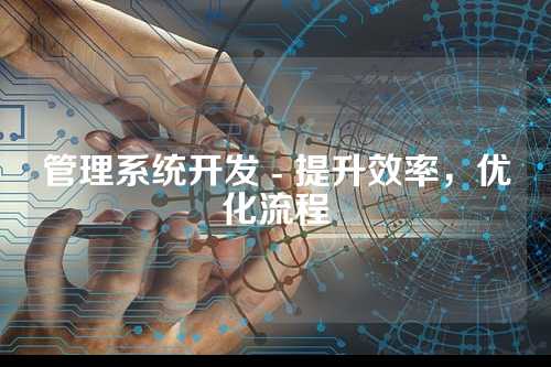 管理系统开发 - 提升效率,优化流程