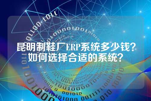 昆明制鞋厂ERP系统多少钱?如何选择合适的系统?