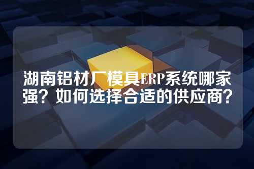湖南铝材厂模具ERP系统哪家强?如何选择合适的供应商?