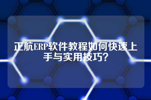 正航ERP软件教程如何快速上手与实用技巧？
