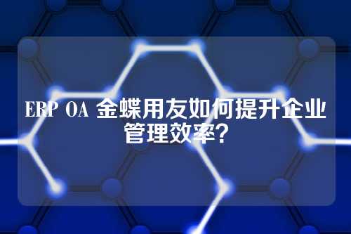 ERP OA 金蝶用友如何提升企业管理效率?