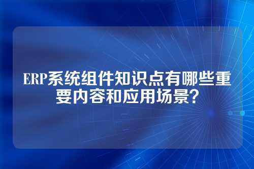 ERP系统组件知识点有哪些重要内容和应用场景?