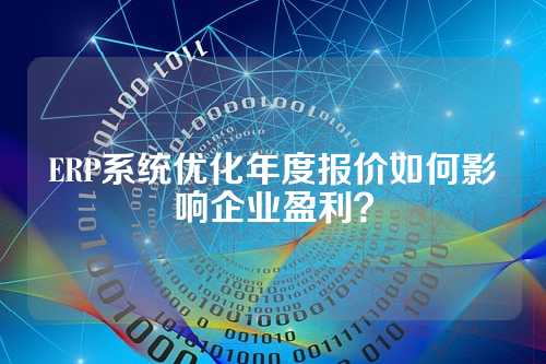 ERP系统优化年度报价如何影响企业盈利?