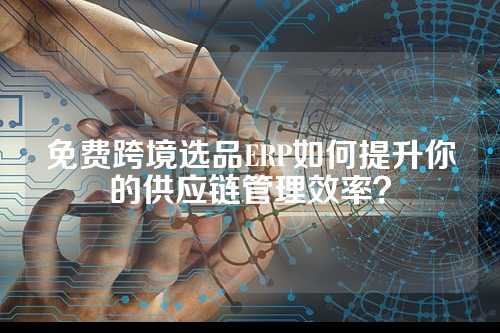 免费跨境选品ERP如何提升你的供应链管理效率?