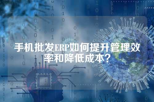 手机批发ERP如何提升管理效率和降低成本?