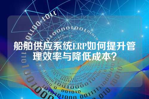 船舶供应系统ERP如何提升管理效率与降低成本？
