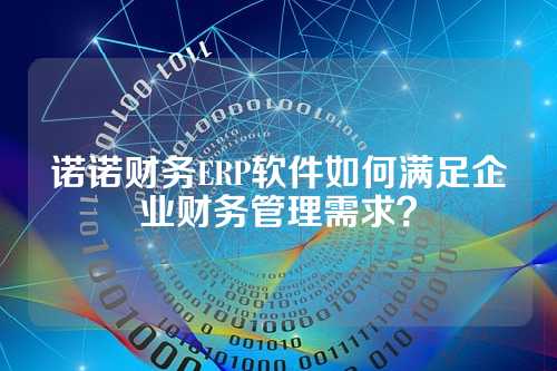 诺诺财务ERP软件如何满足企业财务管理需求？