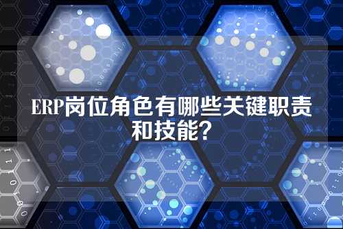 ERP岗位角色有哪些关键职责和技能？
