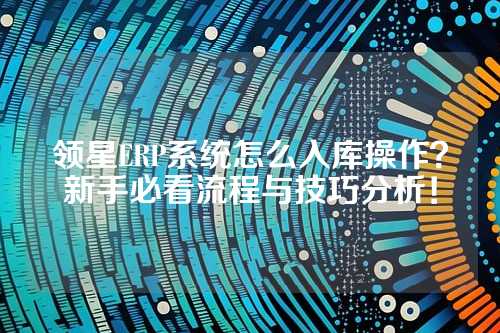 领星ERP系统怎么入库操作？新手必看流程与技巧分析！