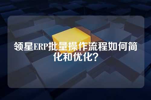 领星ERP批量操作流程如何简化和优化？