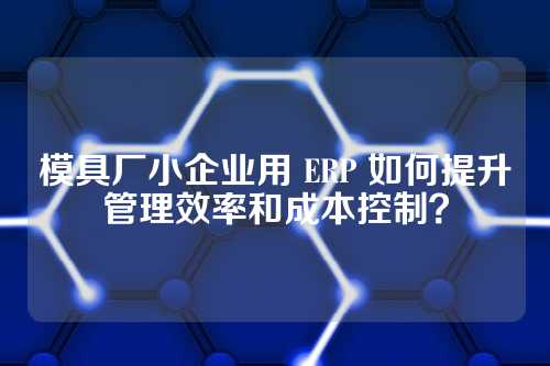 模具厂小企业用 ERP 如何提升管理效率和成本控制?