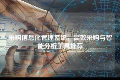 采购信息化管理系统，高效采购与智能分析工具推荐