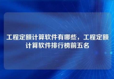 工程定额计算软件有哪些,工程定额计算软件排行榜前五名 工程定额计算软件有哪些,工程定额计算软件排行榜前五名