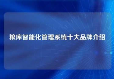 粮库智能化管理系统十大品牌介绍 粮库智能化管理系统十大品牌介绍