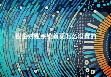 银企对账系统首页怎么设置的 银企对账系统首页怎么设置的