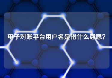 电子对账平台用户名是指什么意思? 电子对账平台用户名是指什么意思?