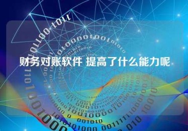 财务对账软件 提高了什么能力呢 财务对账软件 提高了什么能力呢