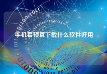 手机看预算下载什么软件好用 手机看预算下载什么软件好用