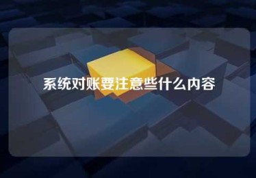 系统对账要注意些什么内容 系统对账要注意些什么内容