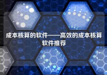 成本核算的软件——高效的成本核算软件推荐 成本核算的软件——高效的成本核算软件推荐
